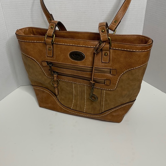 b.o.c. | Bags | Boc Tan Leather Multiple Compartments Work Bag Business ...